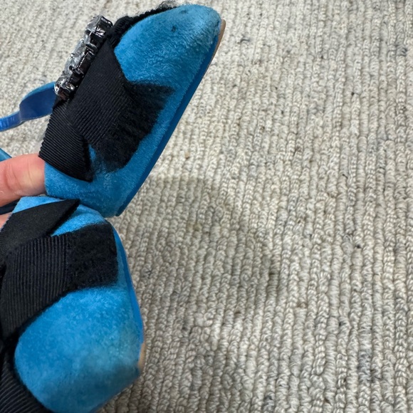 Blue Slingback Heels with Crystal Embellishment - Picture 5 of 5